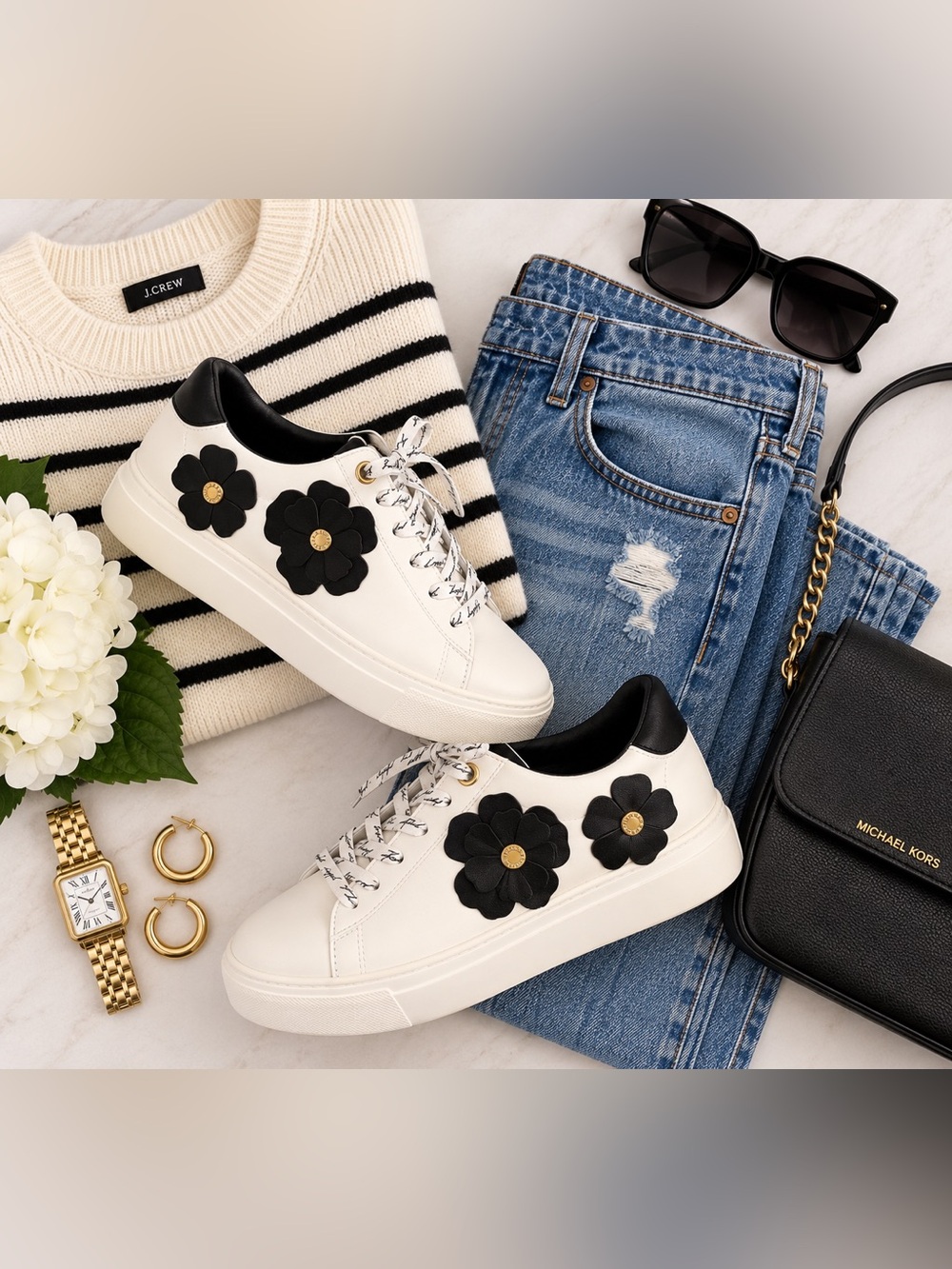 Karl Lagerfeld Paris Crete Floral Platform Sneakers